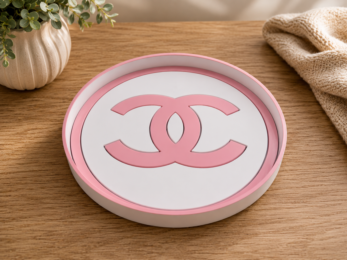 Pink & White Luxury XL Trinket Tray