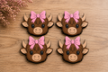 Highland Cow Bow Set Coasters — Pack of 4